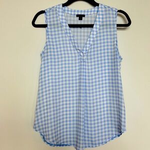 Ann Taylor Gingham sleeveless blouse